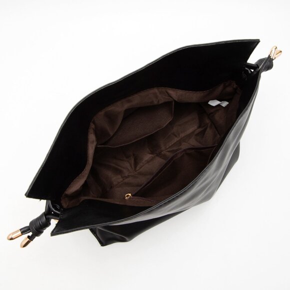 Solid Faux Leather Bucket Bag- NWT - Picture 2 of 2